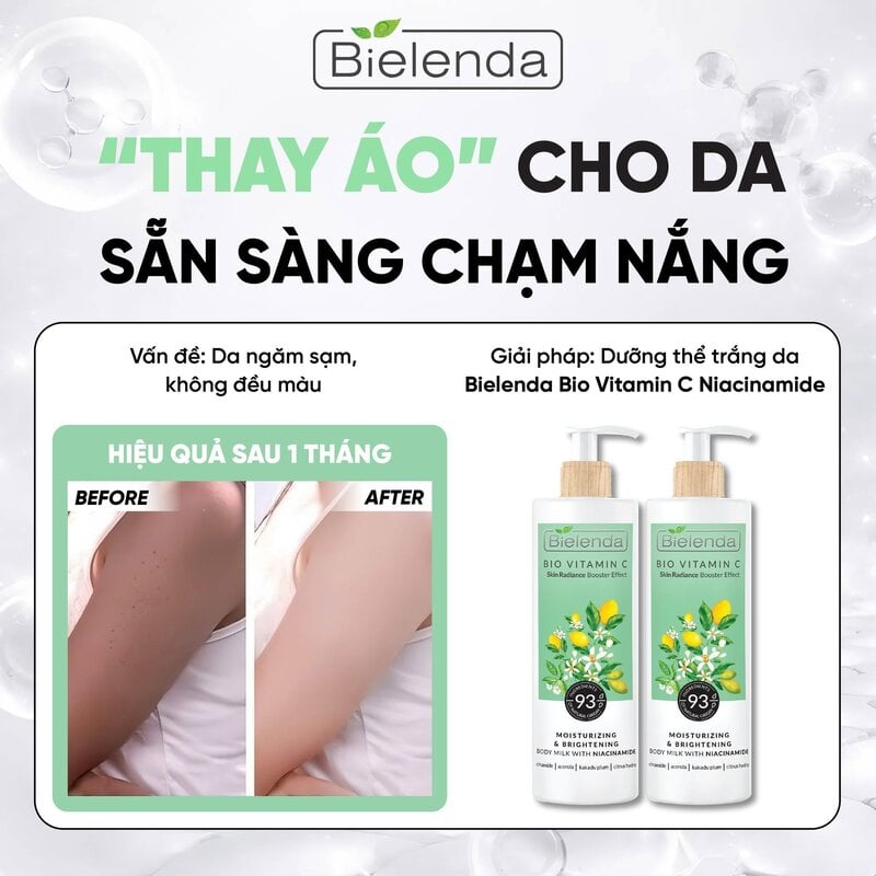 Sữa Dưỡng Thể Dưỡng Sáng Da Bielenda Bio Vitamin C Moisturizing & Brightening Body Milk With Niacinamide 400ml