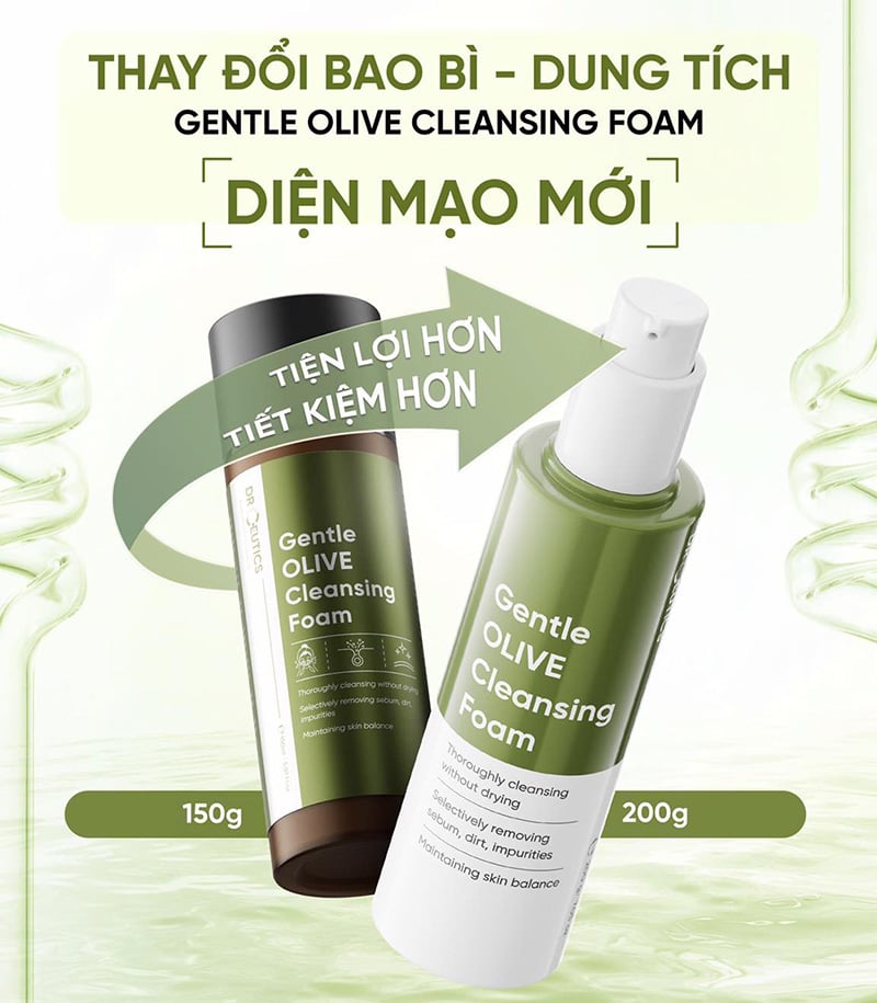 thegioiskinfood.com - Sữa Rửa Mặt DrCeutics Sạch Sâu, Dịu Nhẹ Cho Da Gentle Olive Cleansing Foam