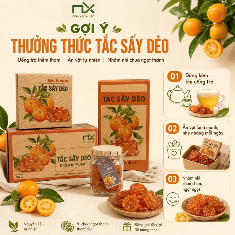 Hộp Tắc Sấy Dẻo Nam Xanh JSC 140g