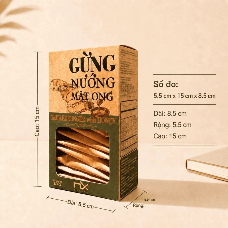 Hộp Gừng Nướng Mật Ong Nam Xanh JSC 80g