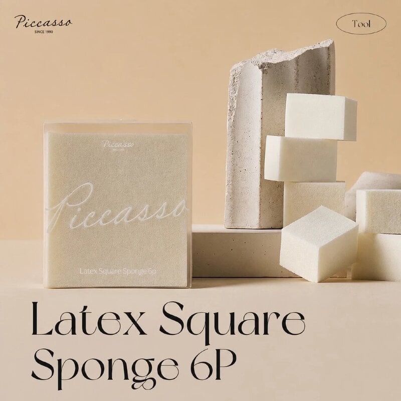 Mút Trang Điểm Piccasso Latex Square Makeup Sponge 6P