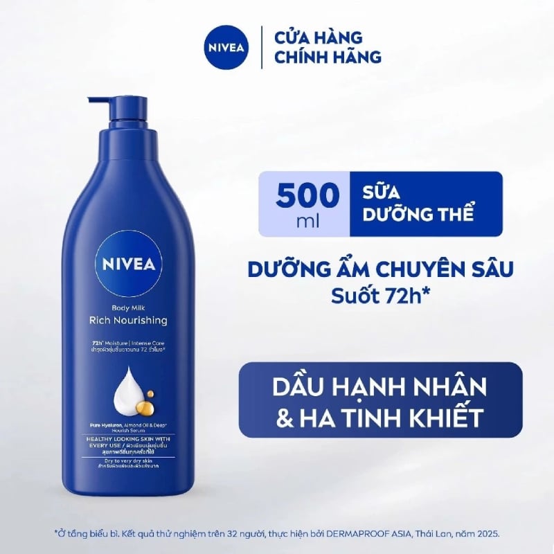 Sữa Dưỡng Thể Nivea Dưỡng Ẩm Da Nivea Body Milk Rich Nourishing 500ml