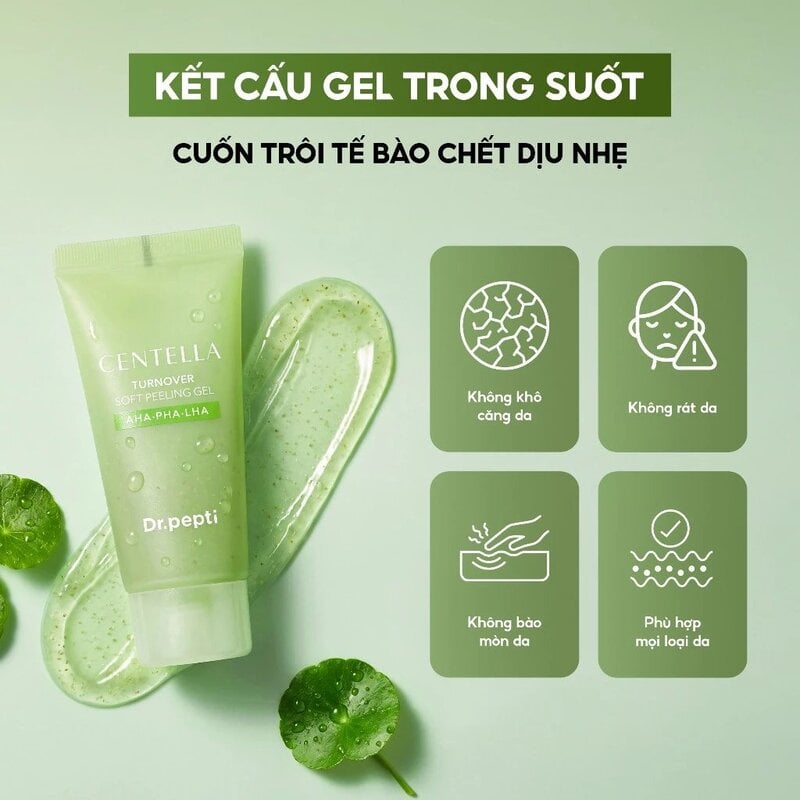 Gel Tẩy Da Chết Dịu Nhẹ Dr.Pepti Centella Turnover Soft Peeling Gel 100ml