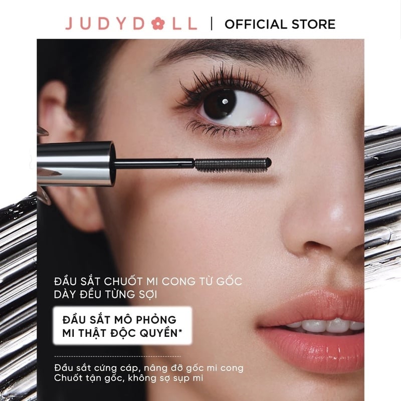thegioiskinfood.com - Mascara Đầu Lược Sắt Giúp Mi Siêu Tơi, Cong Dài Judydoll Feather Lash Iron Mascara 01 Black 3g