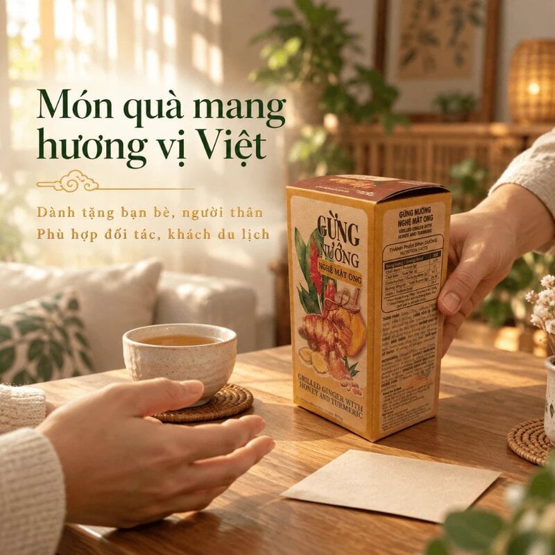 Hộp Gừng Nướng Nghệ Mật Ong Nam Xanh JSC 80g