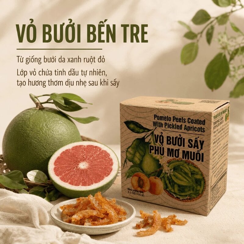 Vỏ Bưởi Sấy Phủ Mơ Muối ​​​​​​​Nam Xanh JSC Túi 40g