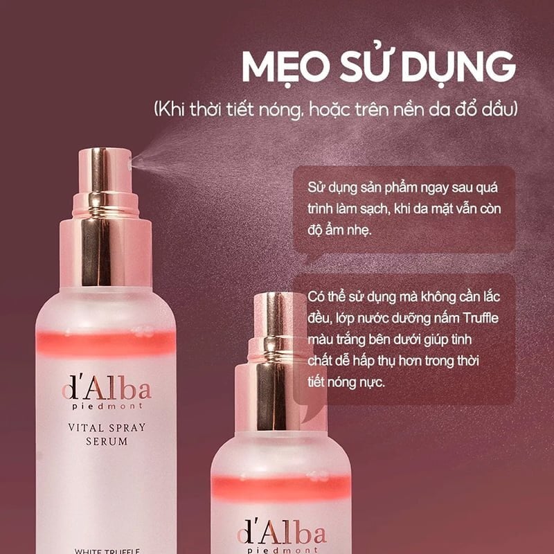 Serum d'Alba Tinh Chất Dưỡng Cấp Ẩm, Làm Dịu Da White Truffle Vital Spray Serum 100ml