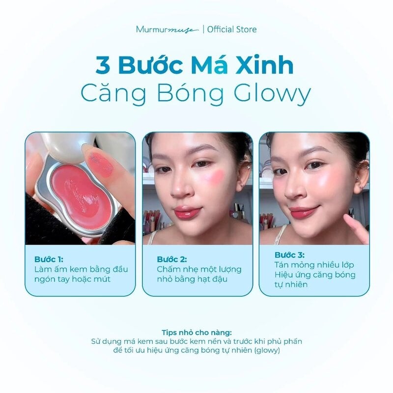 Má Hồng Kem Căng Bóng Murmurmuse Radiance Cream Blush 2.2g