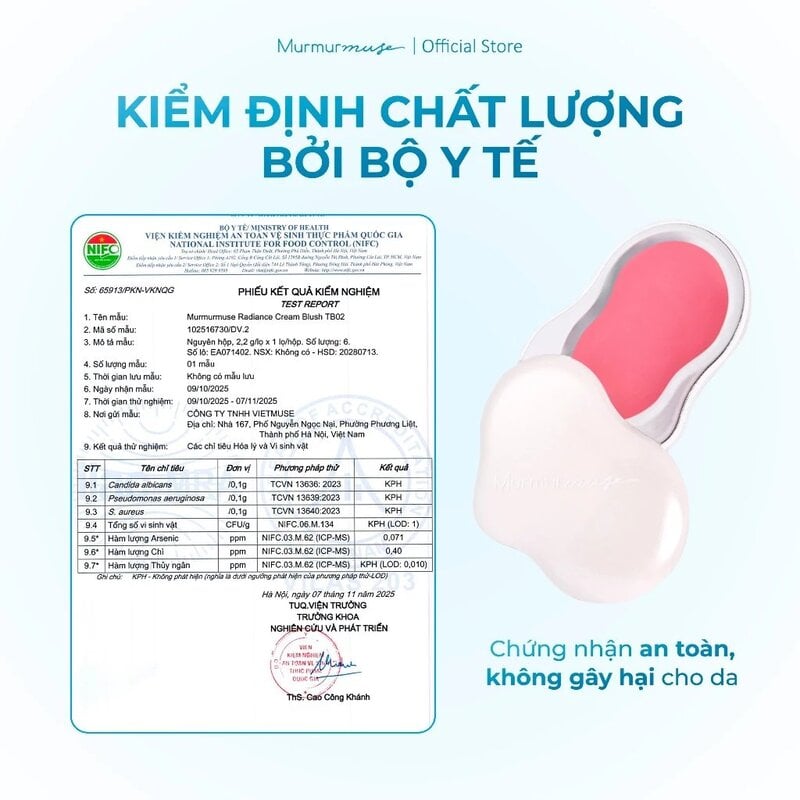 Má Hồng Kem Căng Bóng Murmurmuse Radiance Cream Blush 2.2g