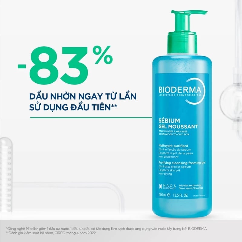 Gel Rửa Mặt Bioderma Ngăn Ngừa Mụn Cho Da Dầu Sebium Gel Moussant