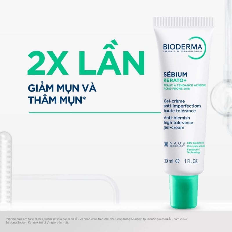 Kem Dưỡng Hỗ Trợ Cải Thiện Mụn & Mờ Thâm Bioderma Sebium Kerato+ 30ml