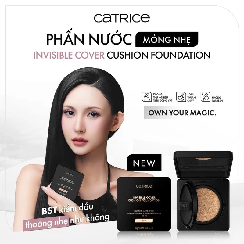 thegioiskinfood.com - Phấn Nước Chống Nắng Catrice Invisible Cover Cushion Foundation 10g