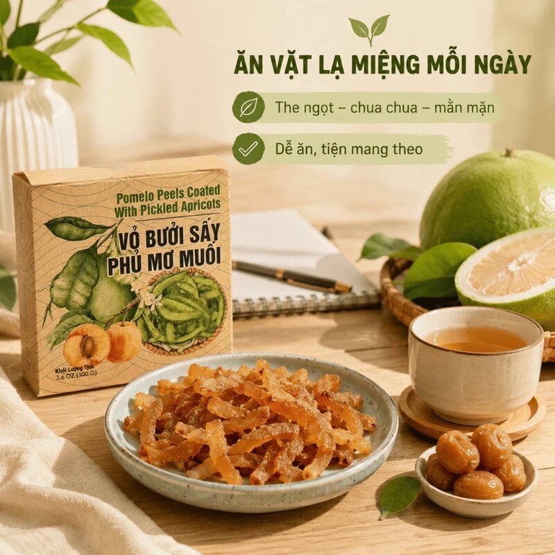 Vỏ Bưởi Sấy Phủ Mơ Muối ​​​​​​​Nam Xanh JSC Túi 40g