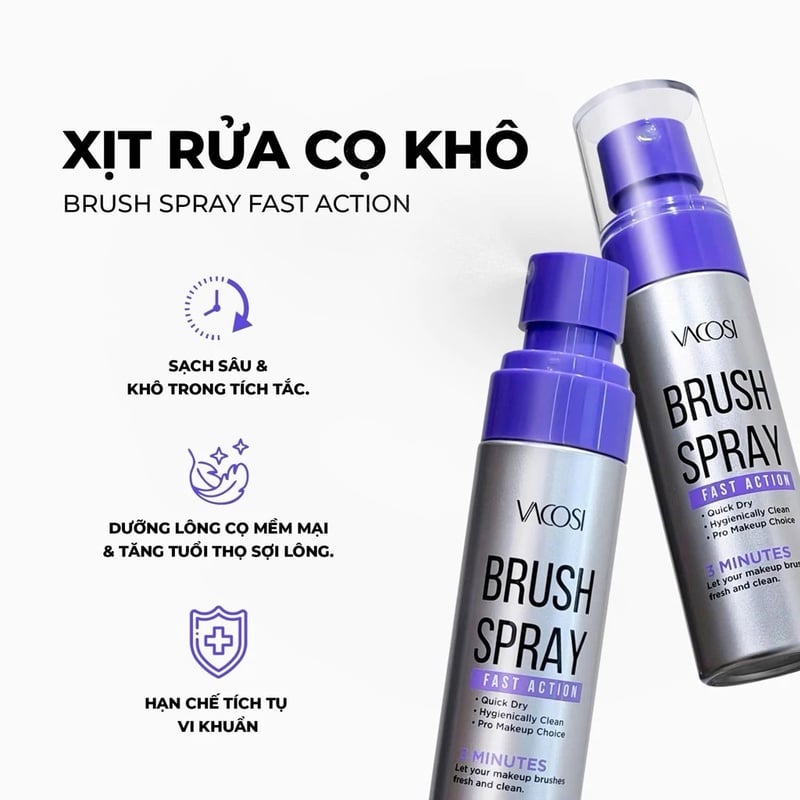 thegioiskinfood.com - Xịt Rửa Cọ Khô Vacosi Brush Spray Fast Action 60ml