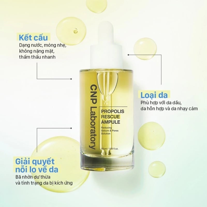 thegioiskinfood.com - Tinh Chất Keo Ong Cấp Ẩm Làm Dịu Da CNP Propolis Rescue Ampule 50ml