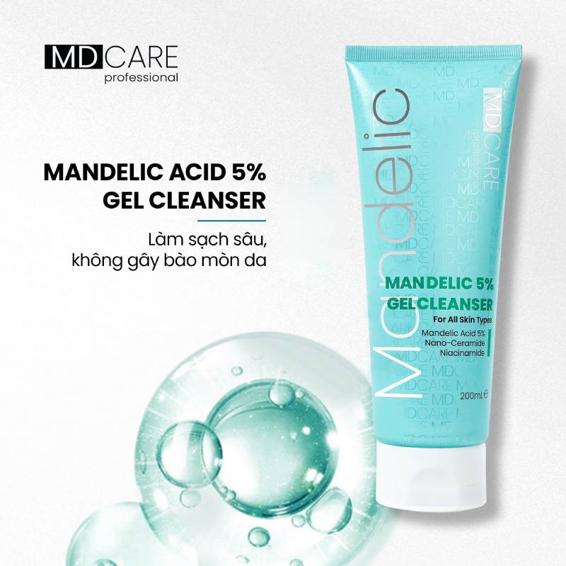 Sữa Rửa Mặt Dạng Gel Làm Sạch Sâu MD CARE Professional Mandelic Acid 5% Gel Cleanser