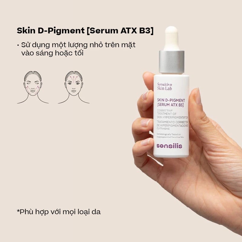 thegioiskinfood.com - Serum Sensilis Hỗ Trợ Giảm & Ngăn Ngừa Thâm Nám, Làm Sáng Da Skin D-Pigment [Serum Atx B3] 30ml