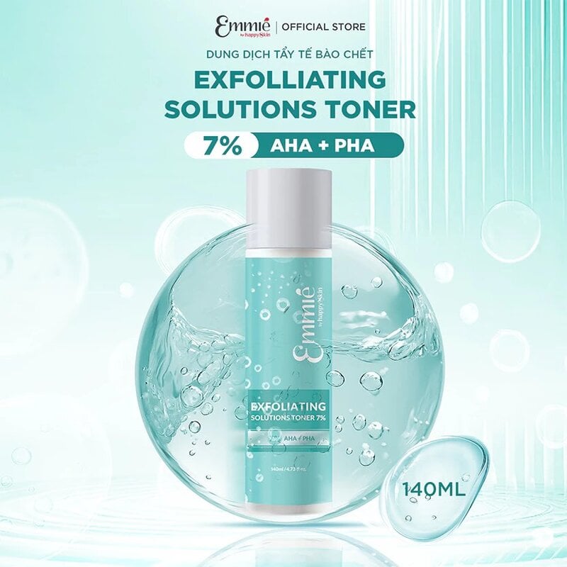 Dung Dịch Tẩy Tế Bào Chết Emmié by Happyskin Exfoliating Solutions Toner 7% AHA + PHA 140ml