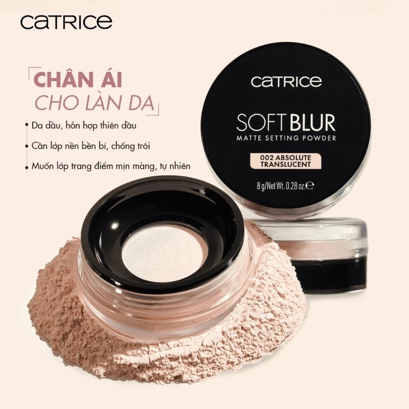 thegioiskinfood.com - Phấn Phủ Catrice Mỏng Nhẹ Kiềm Dầu Soft Blur Matte Setting Powder 8g