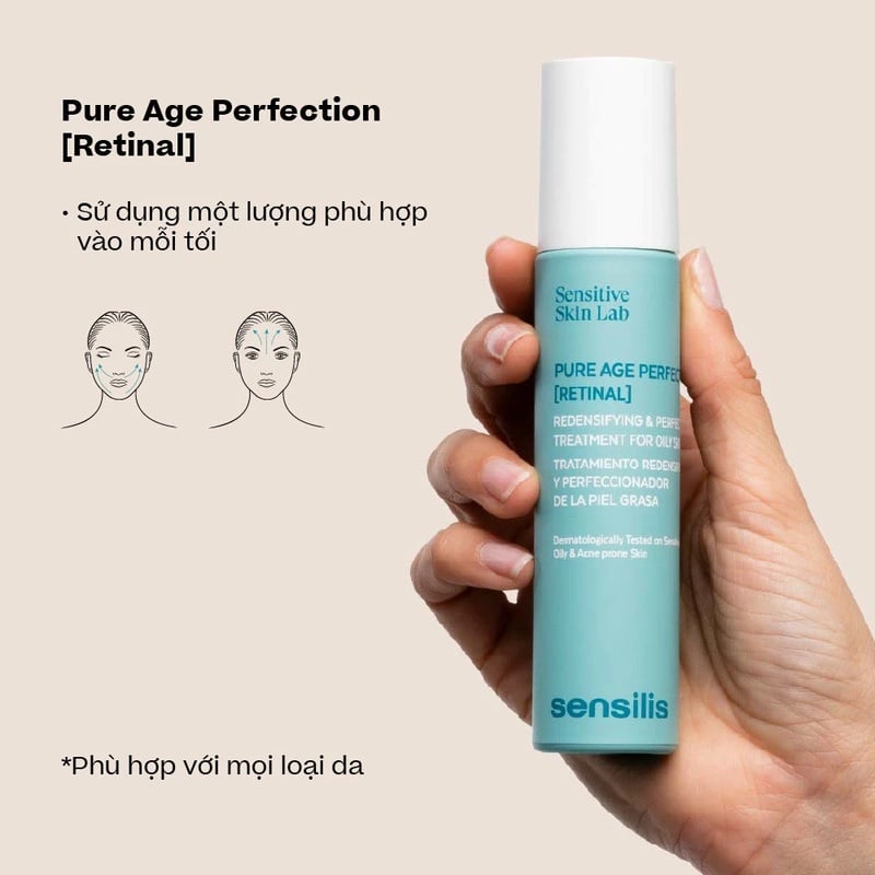 thegioiskinfood.com - Tinh Chất Dưỡng Ban Đêm Hỗ Trợ Cải Thiện Lão Hóa & Khuyết Điểm Da Sensilis Pure Age Perfection [Retinal] 50ml