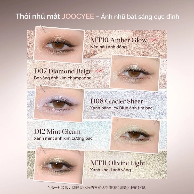 Thỏi Nhũ Mắt & Bắt Sáng Dạng Thạch Joocyee Jelly Eyeshadow Stick 2g #D12