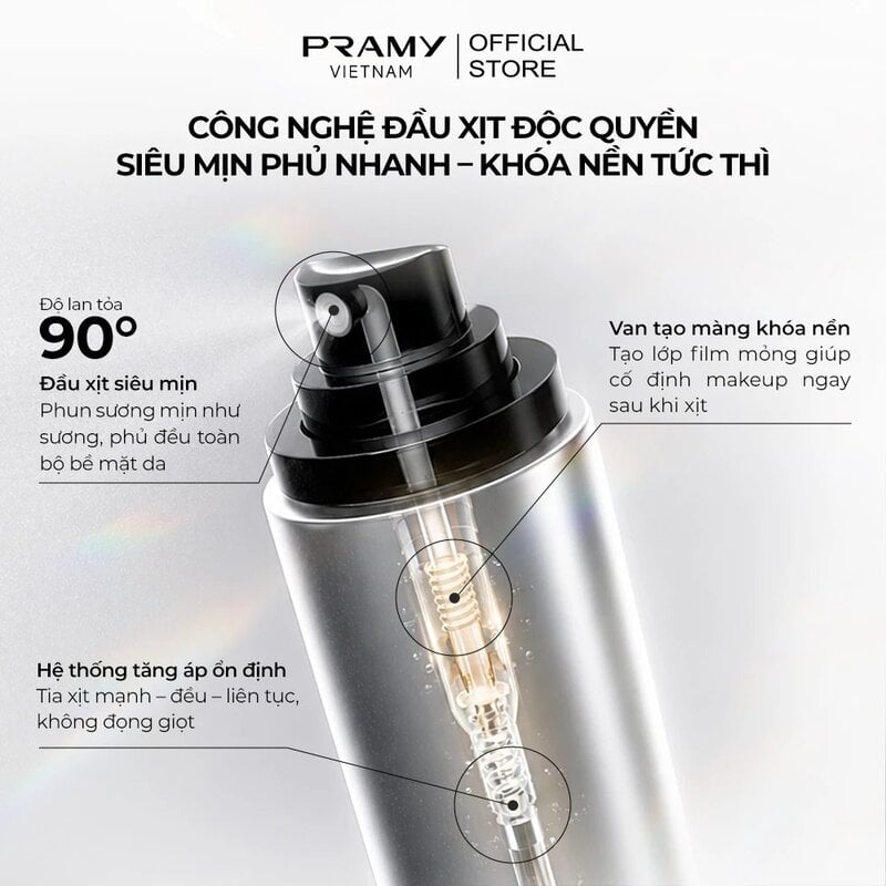 Xịt Khóa Nền Cố Định Trang Điểm Dưỡng Ẩm Pramy Makeup Artist Setting Spray 100ml