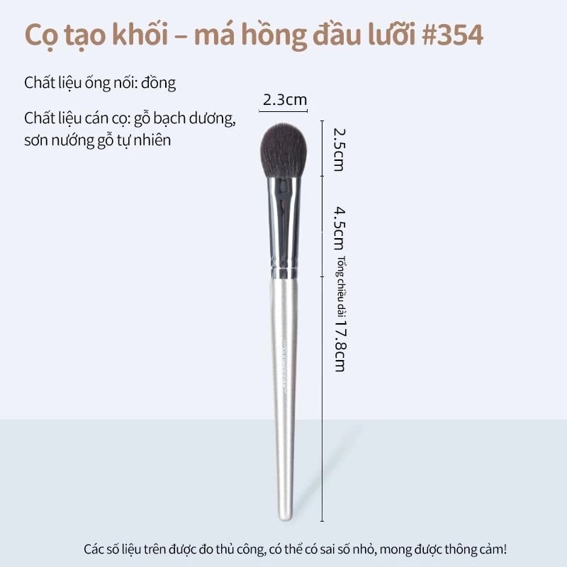 Cọ Má Hồng & Bắt Sáng Guoxiaoniu Rose Gold #354 Tongue-Shaped Highlight & Blush Brush
