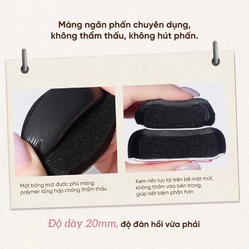 Bộ Cọ & Bông Mút Trang Điểm Amortals Original Series Ok Makeup Tool Set 5pcs ver 2 (Dry Use)