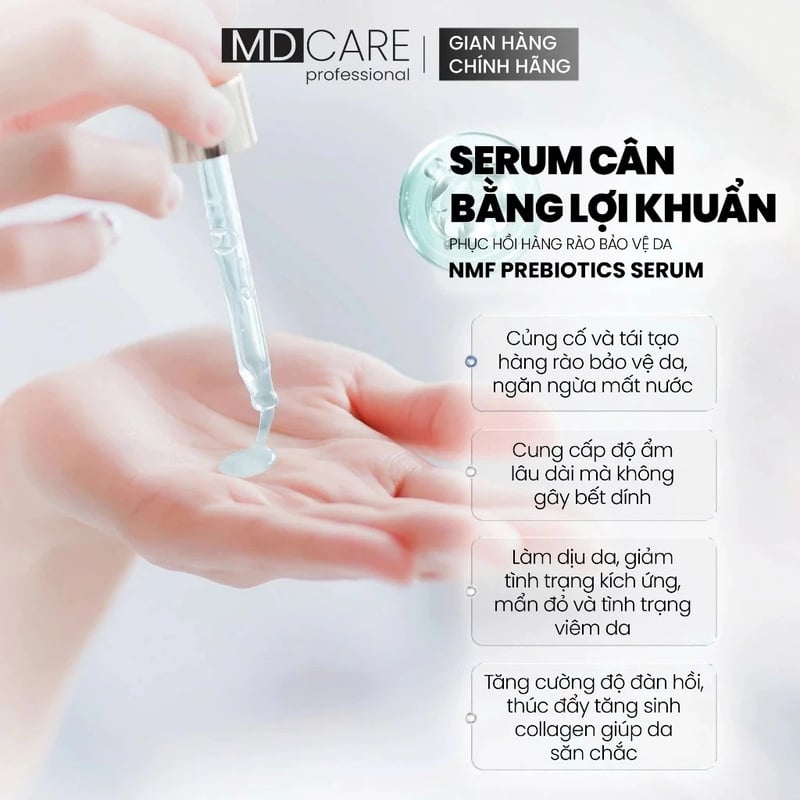 Serum Hỗ Trơ Cân Bằng Lợi Khuẩn & Hỗ Trợ Phục Hồi Da MD CARE Professional NMF Prebiotics Serum Refined Improvement Formula 30ml
