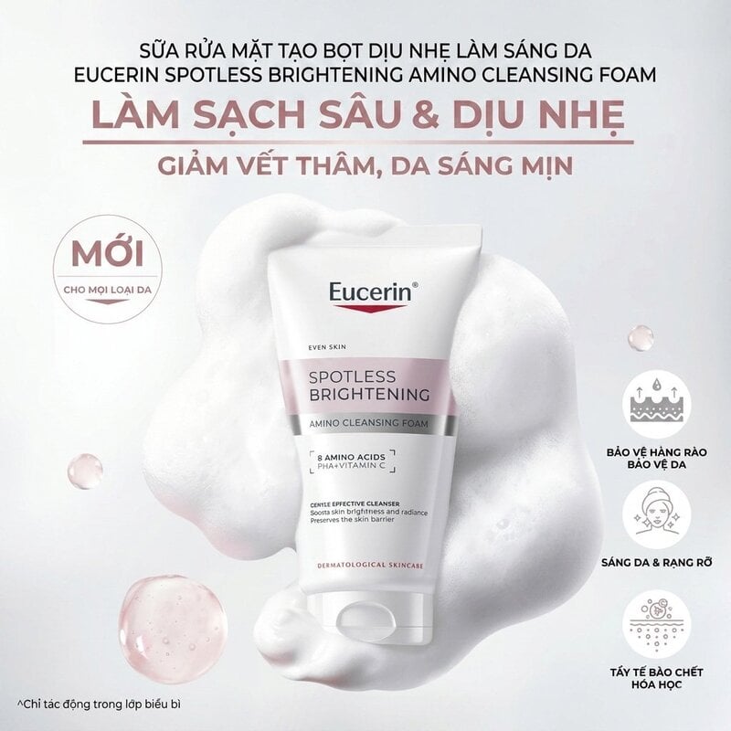 Sữa Rửa Mặt Eucerin Hỗ Trợ Làm Sáng Da Spotless Brightening Amino Cleansing Foam