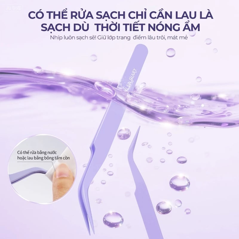thegioiskinfood.com - Nhíp Gắp Mi Chuyên Dụng Chống Dính&nbsp;Mlen Diary Purple Non-stick Tweezers