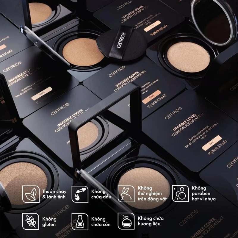 thegioiskinfood.com - Phấn Nước Chống Nắng Catrice Invisible Cover Cushion Foundation 10g