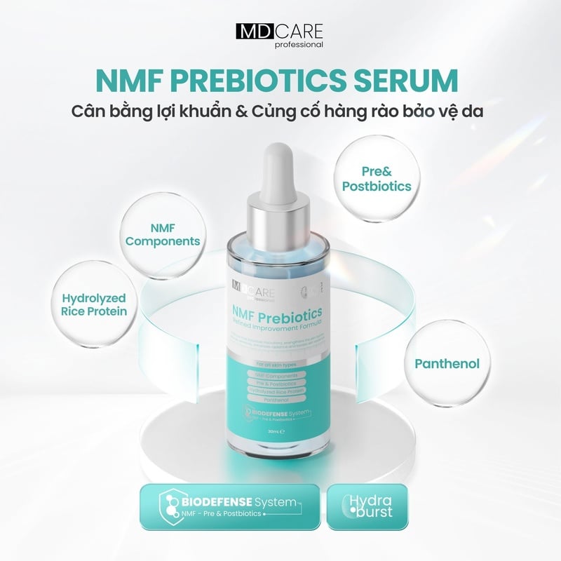 Serum Hỗ Trơ Cân Bằng Lợi Khuẩn & Hỗ Trợ Phục Hồi Da MD CARE Professional NMF Prebiotics Serum Refined Improvement Formula 30ml