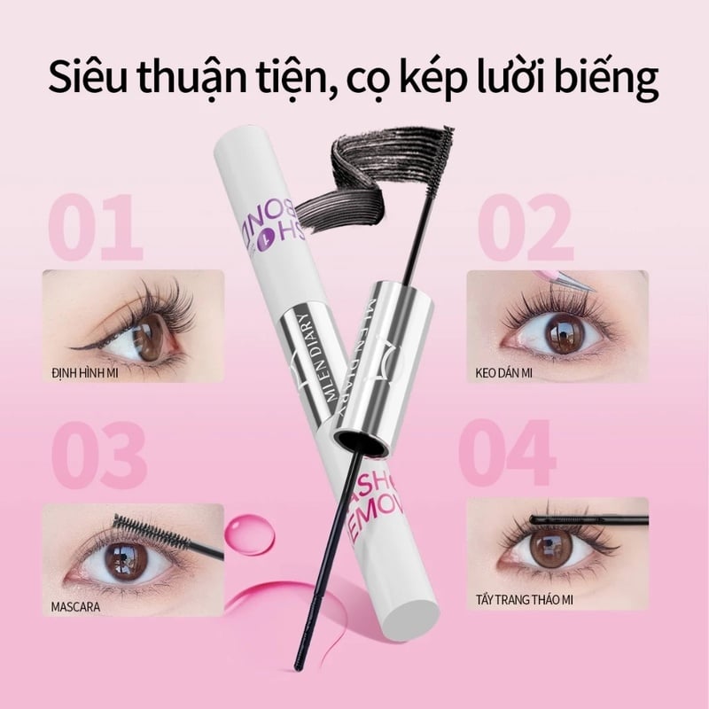 Mascara Keo Dán Mi 2 Đầu 4 Trong 1 Mlen Diary 8g