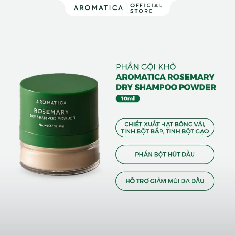 thegioiskinfood.com - Phấn Gội Khô Hương Thảo Aromatica Rosemary Dry Shampoo Powder 10g