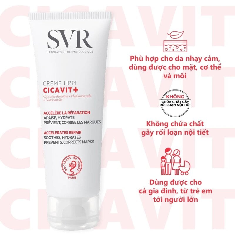 Kem Dưỡng Làm Dịu, Hỗ Trợ Phục Hồi, Mờ Thâm SVR Cicavit+ Creme HPPI 40ml