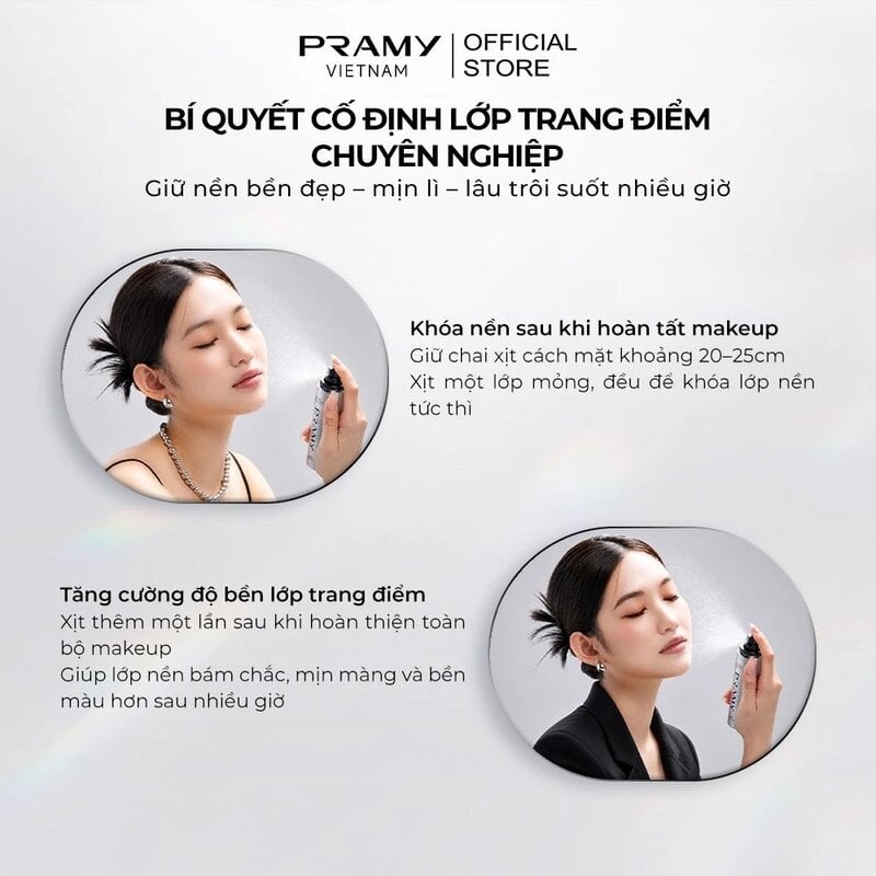 Xịt Khóa Nền Cố Định Trang Điểm Dưỡng Ẩm Pramy Makeup Artist Setting Spray 100ml