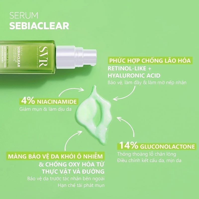 thegioiskinfood.com - Serum SVR Hỗ Trợ Giảm Mụn, Làm Mờ Thâm Sạm Và Mềm Mịn Da SVR Sebiaclear Serum 30ml
