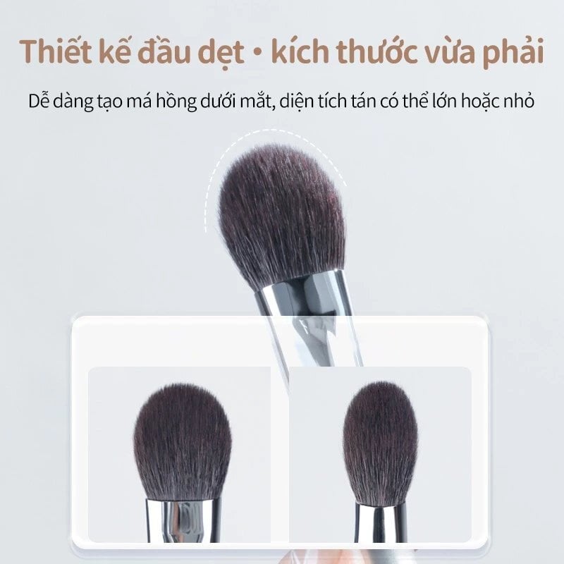 Cọ Má Hồng & Bắt Sáng Guoxiaoniu Rose Gold #354 Tongue-Shaped Highlight & Blush Brush