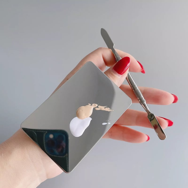 Bộ Khay Trộn Kem Nền Guoxiaoniu Large Ring Palette With Stirring Stick Included