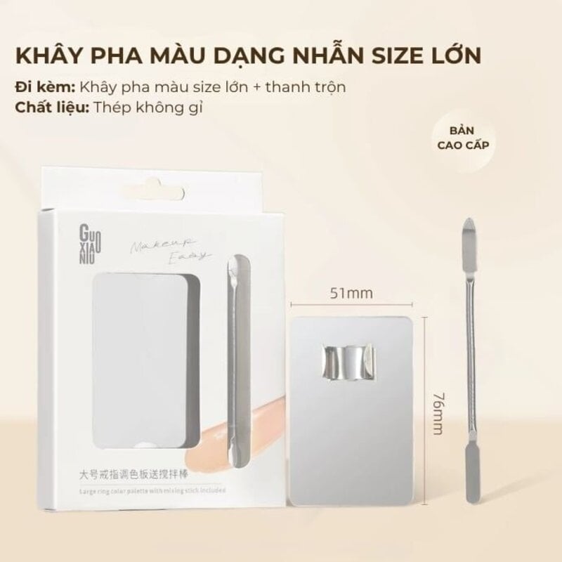 Bộ Khay Trộn Kem Nền Guoxiaoniu Large Ring Palette With Stirring Stick Included