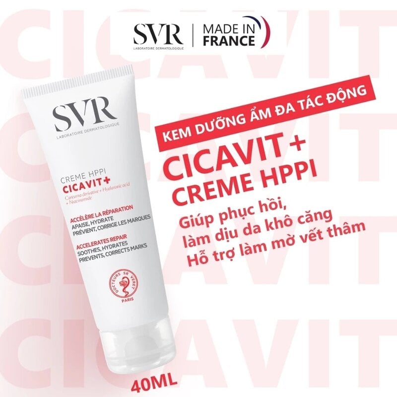 Kem Dưỡng Làm Dịu, Hỗ Trợ Phục Hồi, Mờ Thâm SVR Cicavit+ Creme HPPI 40ml