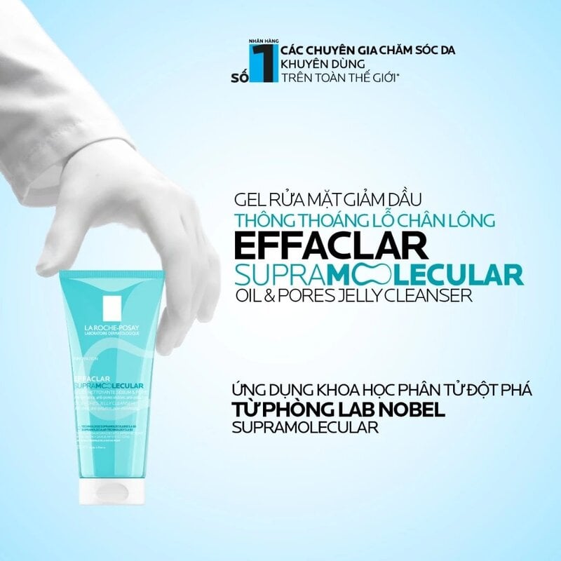 Gel Rửa Mặt La Roche-Posay Giảm Dầu, Thông Thoáng Lỗ Chân Lông Laboratoire Dermatologique Effaclar Supramolecular Oil & Pores Jelly Cleanser