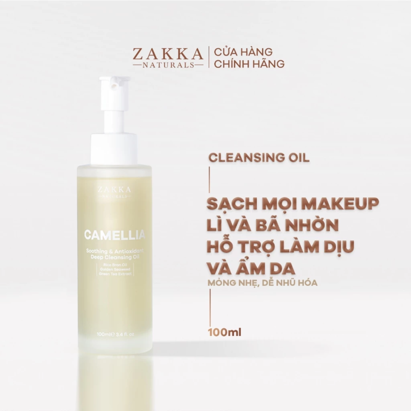 thegioiskinfood.com - Dầu Tẩy Trang Làm Sạch Sâu Zakka Naturals Camellia Soothing & Antioxidant Deep Cleansing Oil 100ml