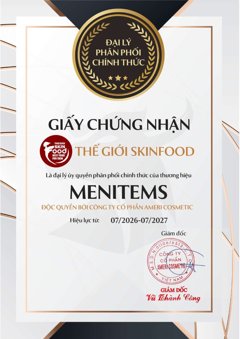 Thế Giới Skinfood - Đại lý phân phối chính hãng các sản phẩm Menitems&nbsp;tại Việt Nam