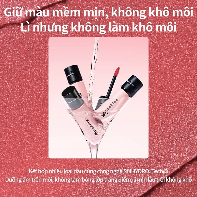 thegioiskinfood.com - Son Kem Bùn Lì Mịn, Lâu Trôi Mooekiss Velvet Lip Mud
