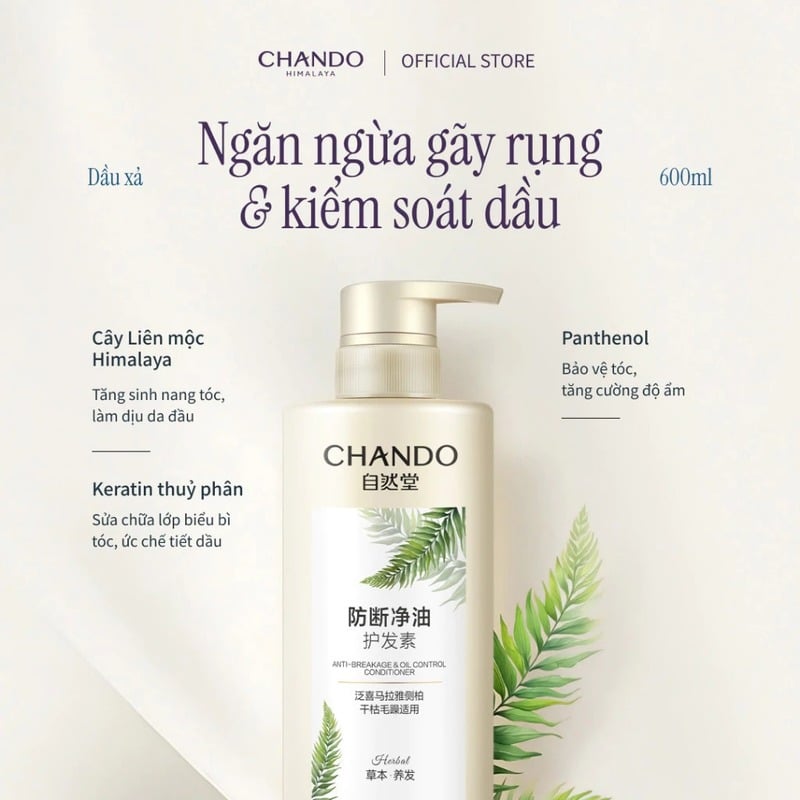 thegioiskinfood.com - Dầu Xả&nbsp;Chando Himalaya Anti-Breakage & Oil Control Conditioner 600ml
