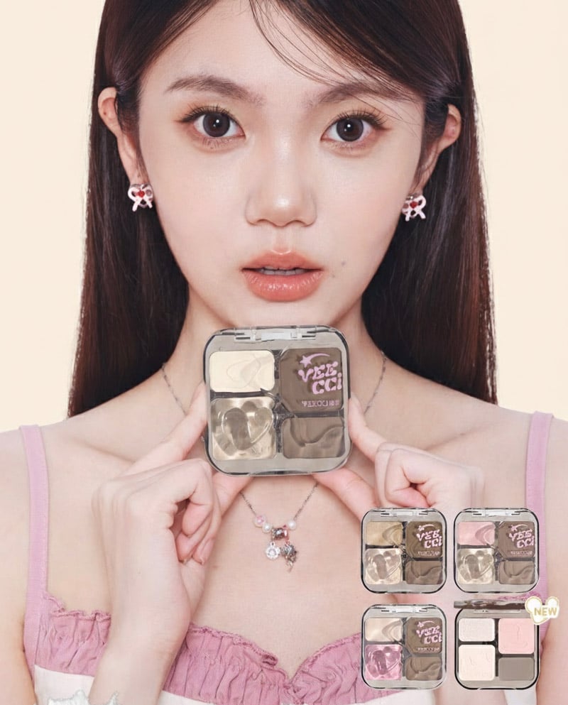 thegioiskinfood.com - Phấn Bắt Sáng Và Tạo Khối VEECCI Easy Blend Highlight & Contour Palette