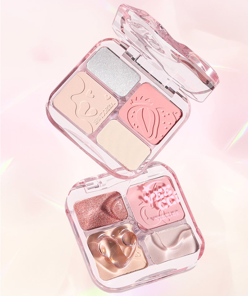 thegioiskinfood.com - Bảng Phấn Má Hồng & Bắt Sáng 4 Trong 1 VEECCI Easy Blend Face Contouring Palette VE01