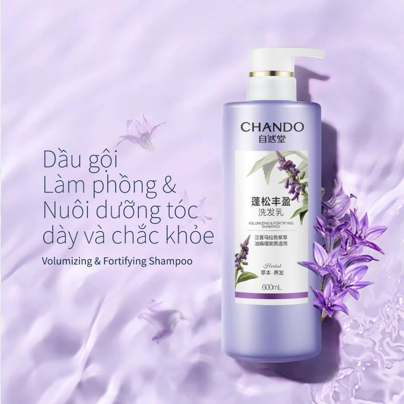 thegioiskinfood.com - Dầu Gội Chando Himalaya Volumizing & Fortifying Shampoo 600ml - Làm phồng, nuôi dưỡng tóc dày và chắc khỏe